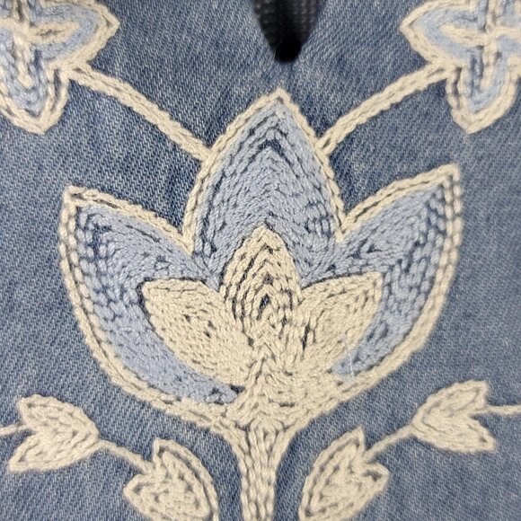Pendleton Heritage Tala Floral Embroidered Denim Dress Size S Blue Cotton New - Picture 3 of 12
